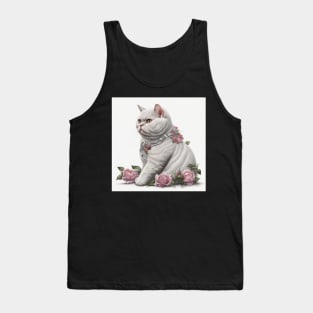 Fluffy White British Shorthair Tank Top